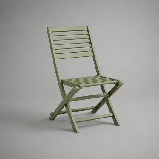 Sedia pieghevole da esterno in legno massello di acacia verde salvia, 47 × 56 × 87 cm