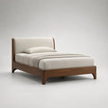 Letto matrimoniale imbottito in legno e tessuto Beige/Marrone, per materasso 160 x 200 cm, dimensioni 174 x 214 x 105 cm