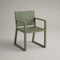 Sedia da giardino con braccioli in alluminio verde salvia, 58 x 60 x 86 cm